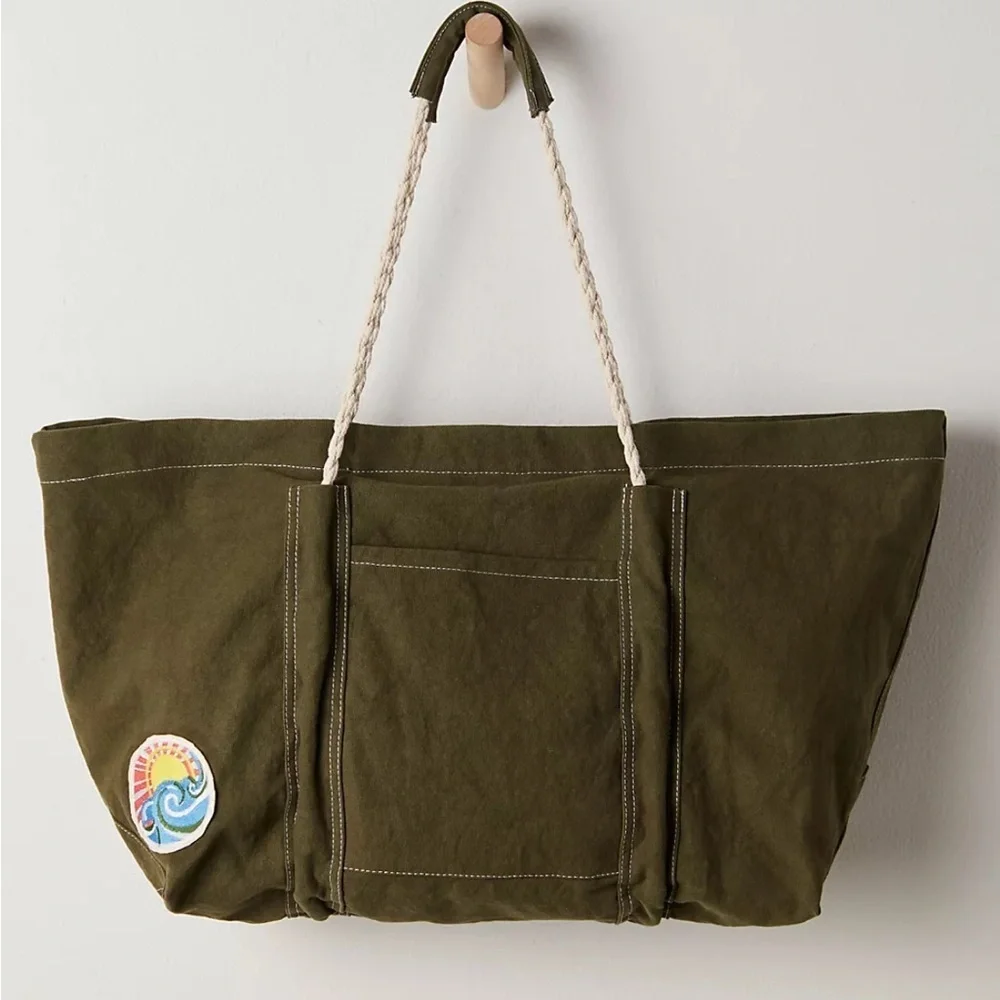 NWOT Free People Been There Badge Tote Bag